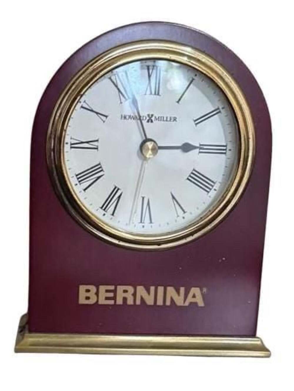 Howard Miller Bernina 645-401 Rosewood and Brass Desk Table Clock
